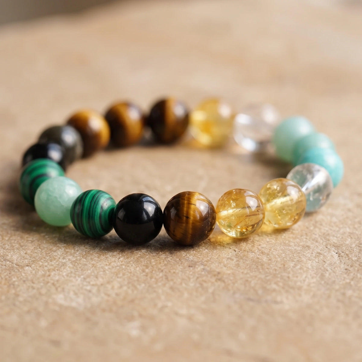 Bracelet élastique en perles naturelles 8 mm – Money | Breez