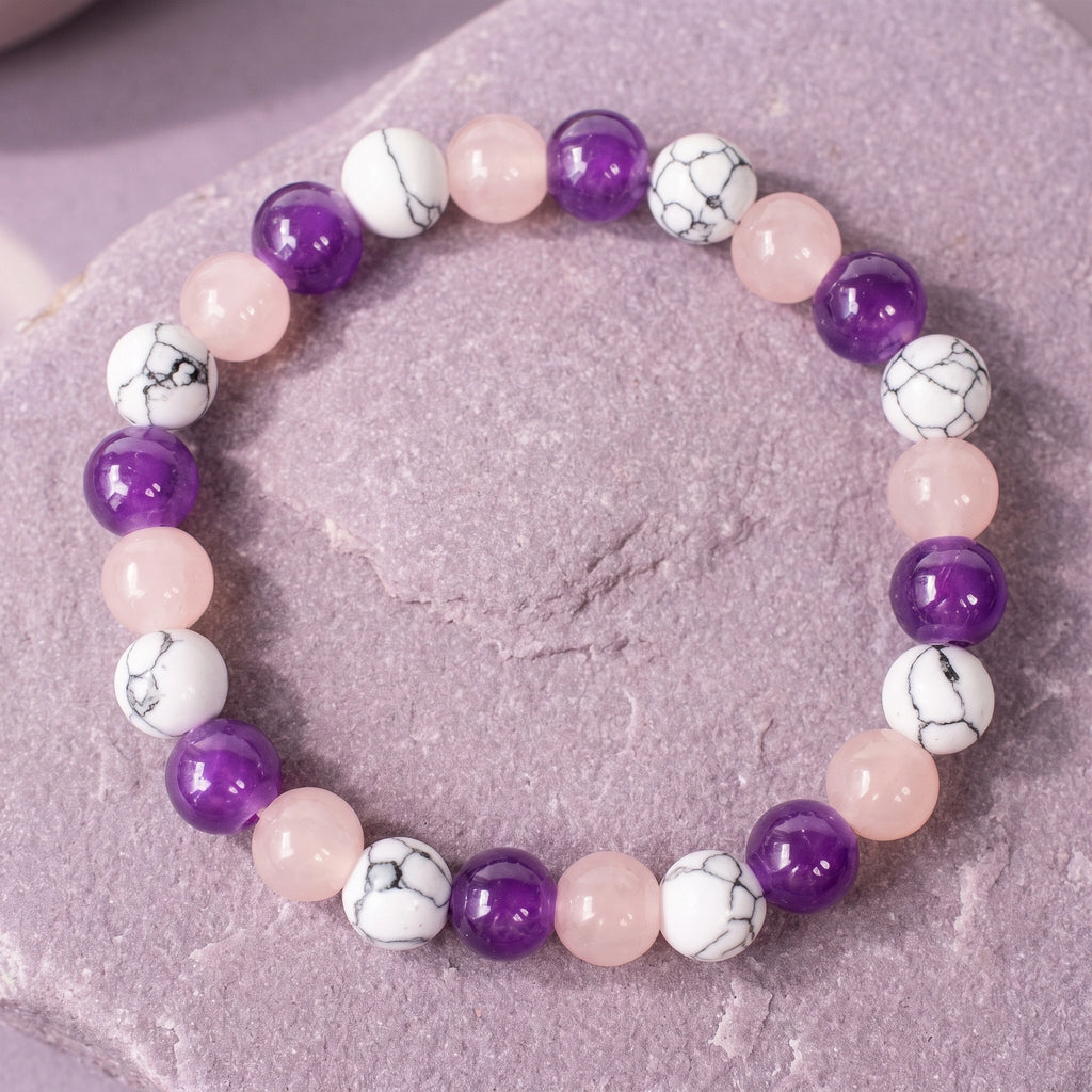 Bracelet élastique en perles naturelles 8 mm – Sleep | Breez
