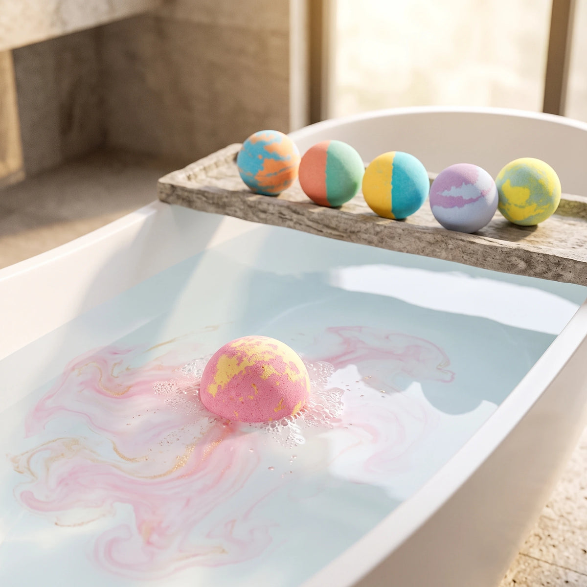 Coffret de 6 Bombes de Bain Colorées