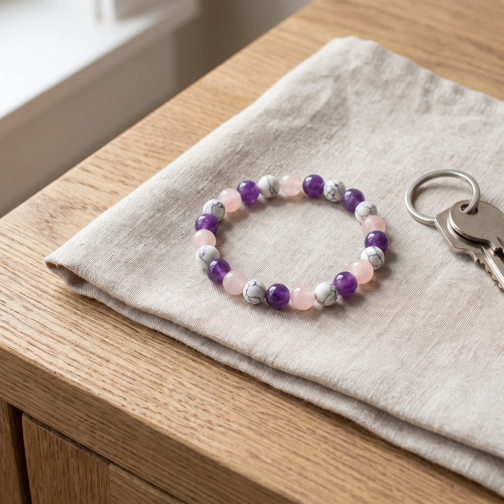 Bracelet élastique en perles naturelles 8 mm – Sleep | Breez