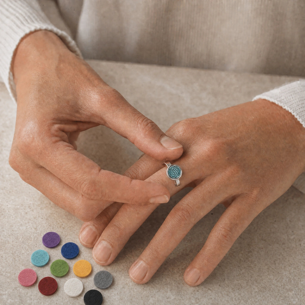 Bague Diffuseur d’Huiles Essentielles Ajustable — Motif au Choix
