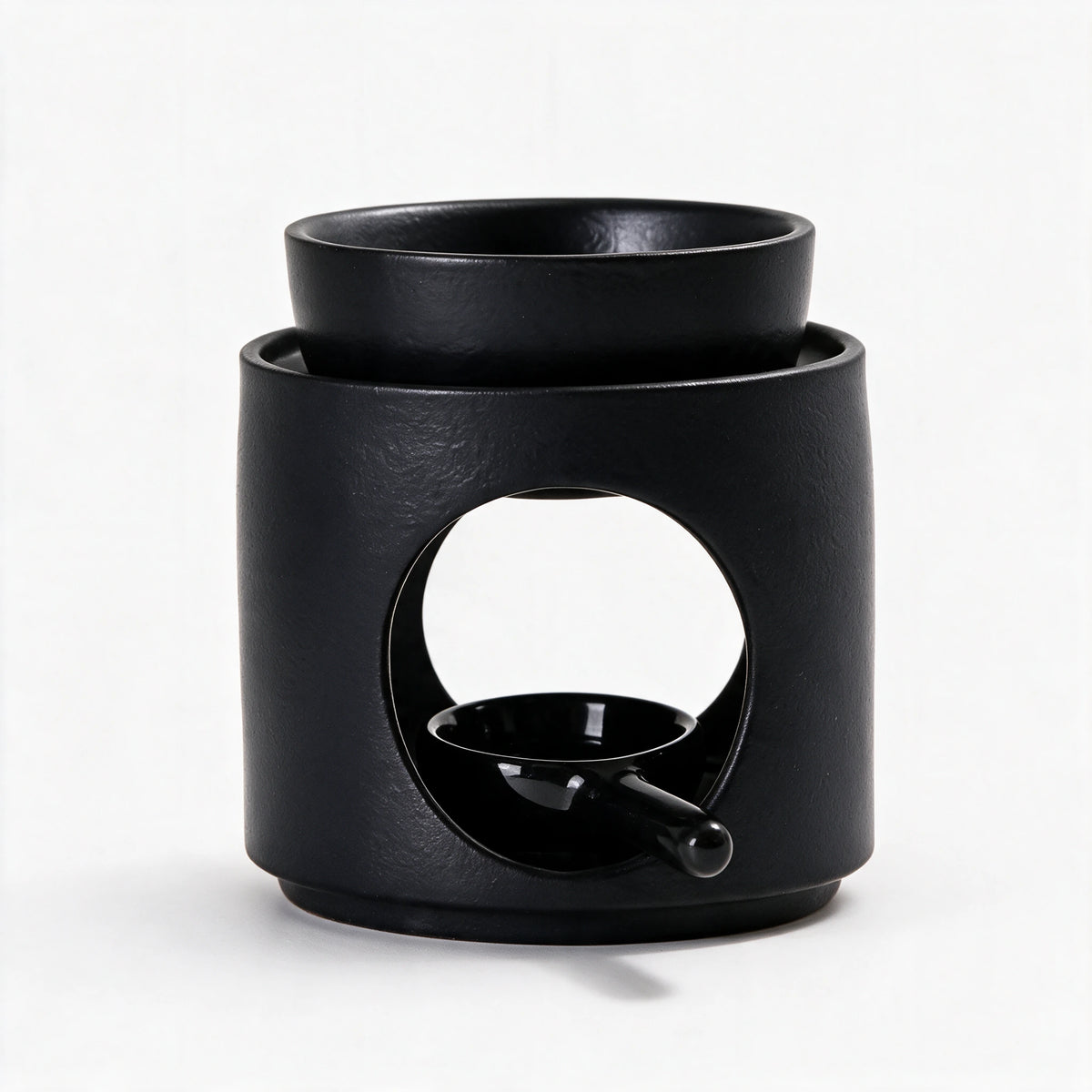 Brûle-parfum céramique 3-en-1 – Noir & Blanc