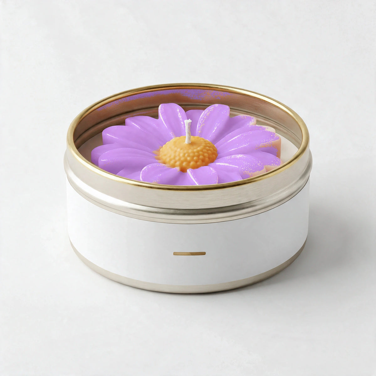 Packshot de la bougie mini marguerite Lavande
