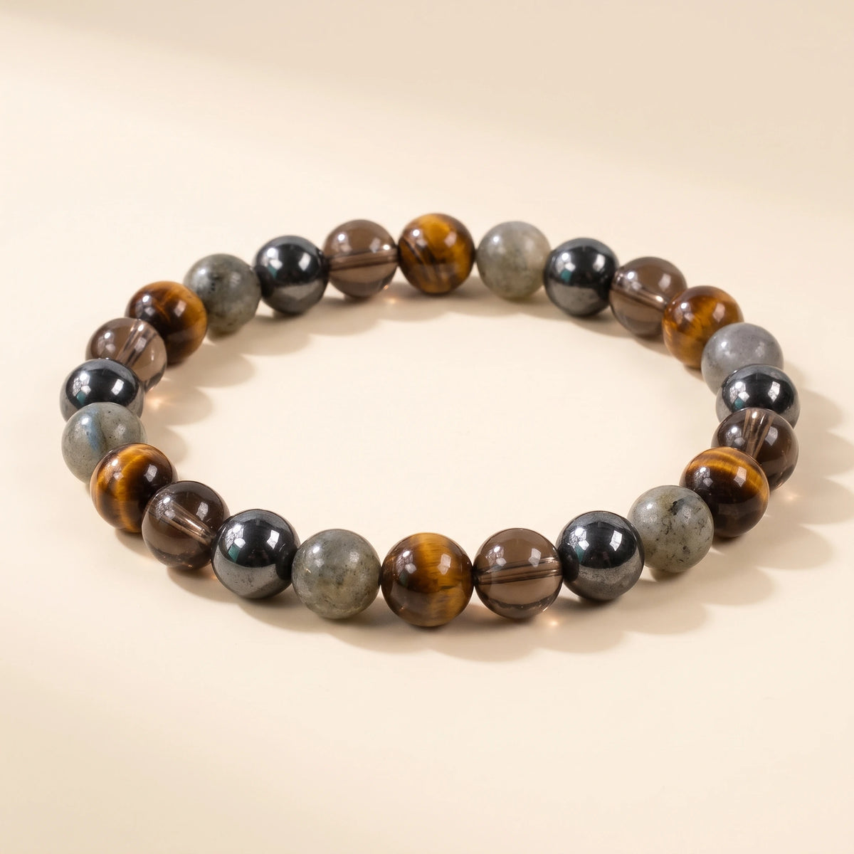 Bracelet élastique en perles naturelles 8 mm – Protection | Breez