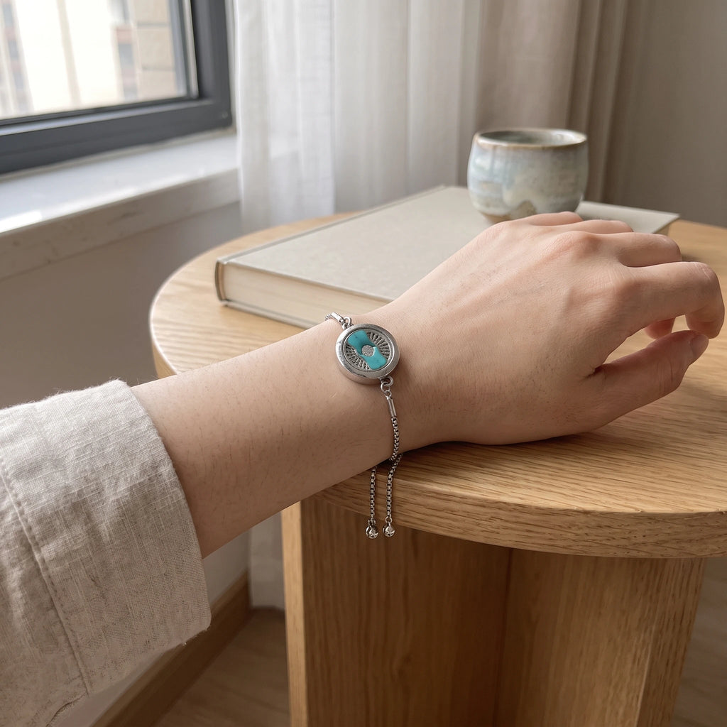 Bracelet Diffuseur d’Huiles Essentielles – Médaillon Ajustable