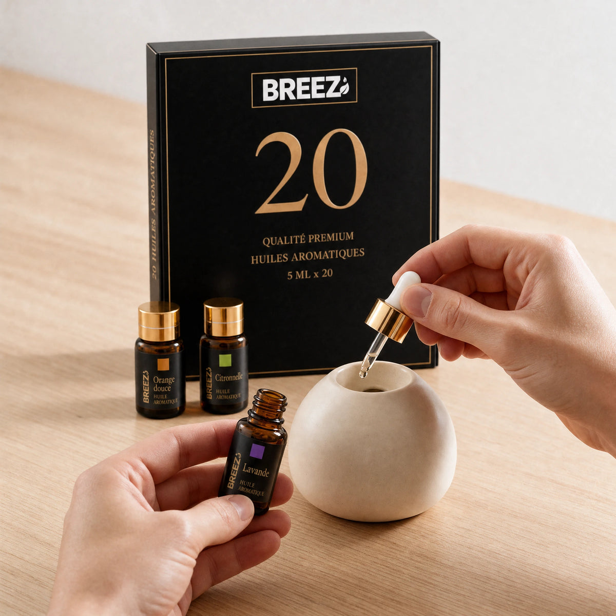 Set mit 20 aromatischen Ölen 5 ml | Breez