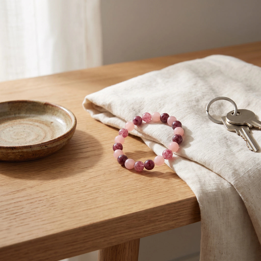 Bracelet élastique en perles naturelles 8 mm – Stabilize emotions | Breez