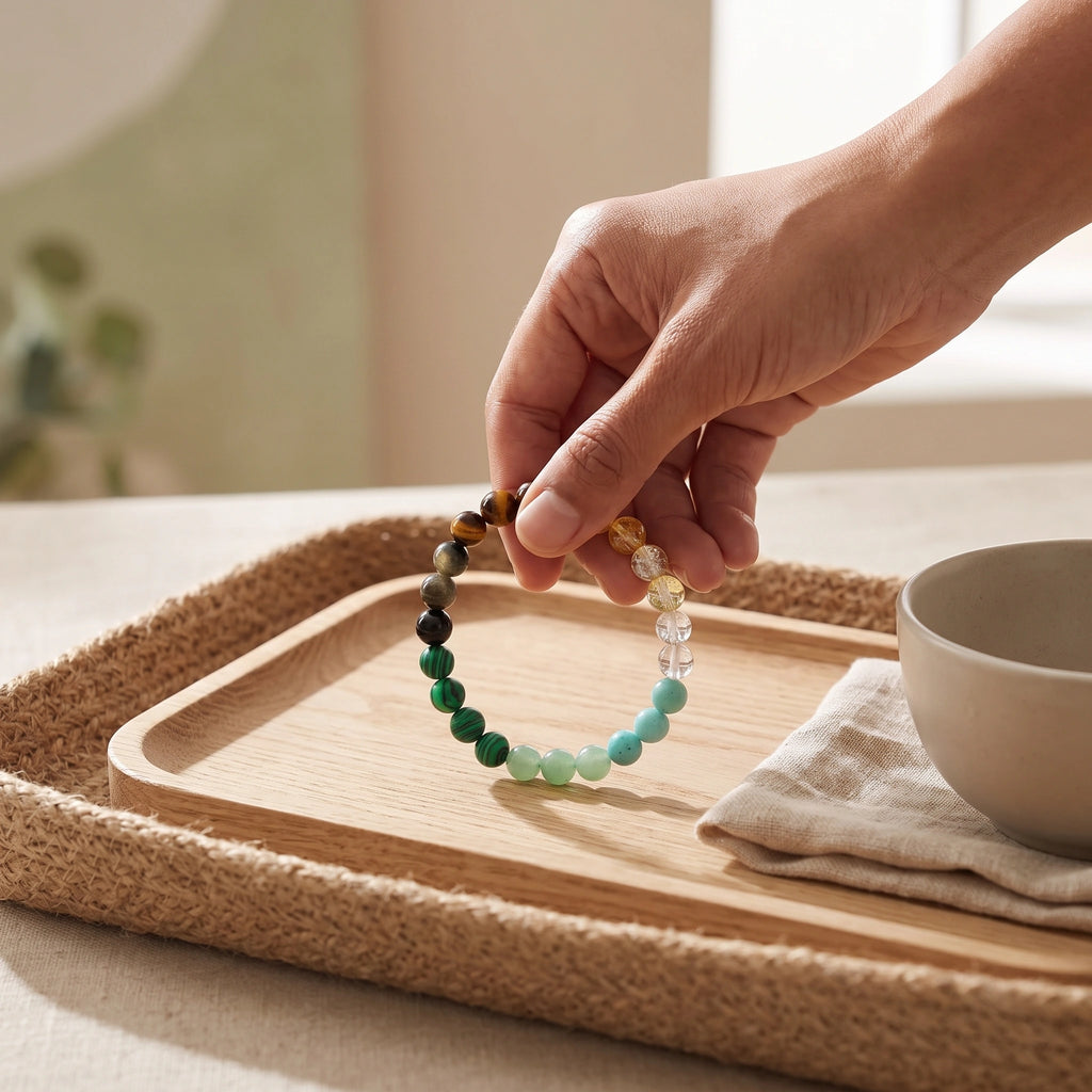 Bracelet élastique en perles naturelles 8 mm – Money | Breez