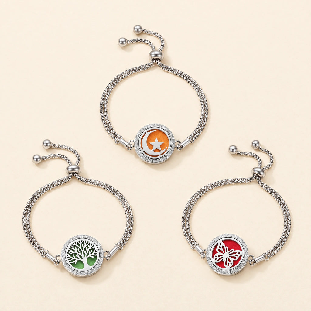 Bracelet Diffuseur d’Huiles Essentielles – Médaillon Ajustable