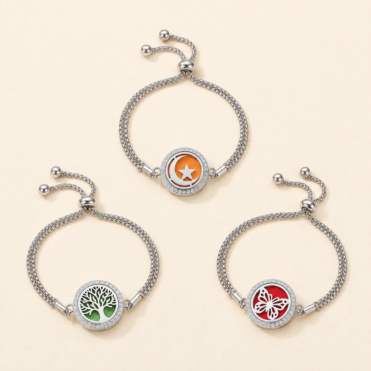 Bracelet Diffuseur d’Huiles Essentielles – Médaillon Ajustable