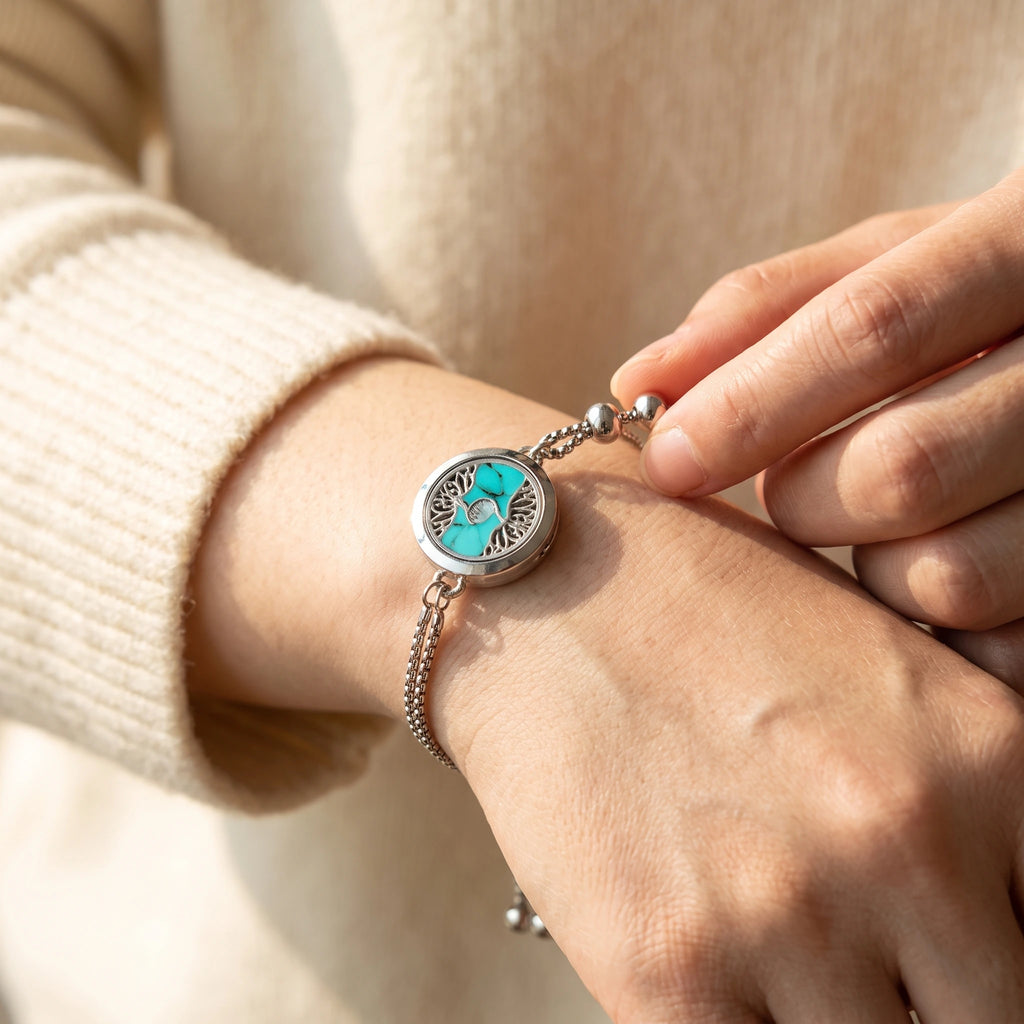 Bracelet Diffuseur d’Huiles Essentielles – Médaillon Ajustable