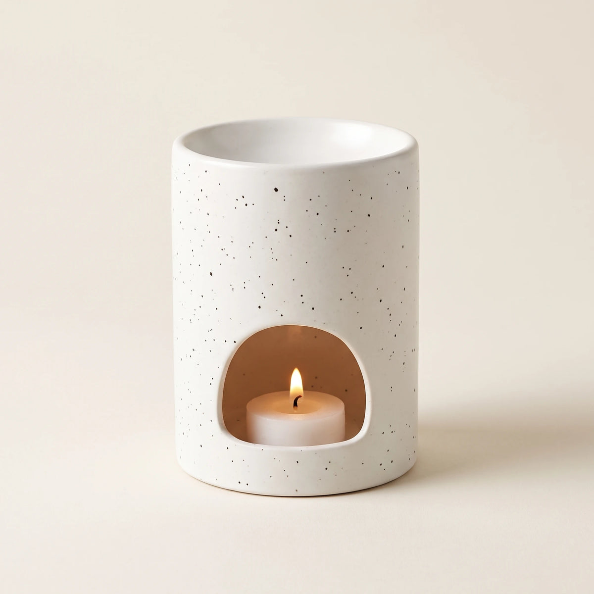 Brûle-parfum Céramique Mouchetée à Bougie Chauffe-Plat — 8,5 cm