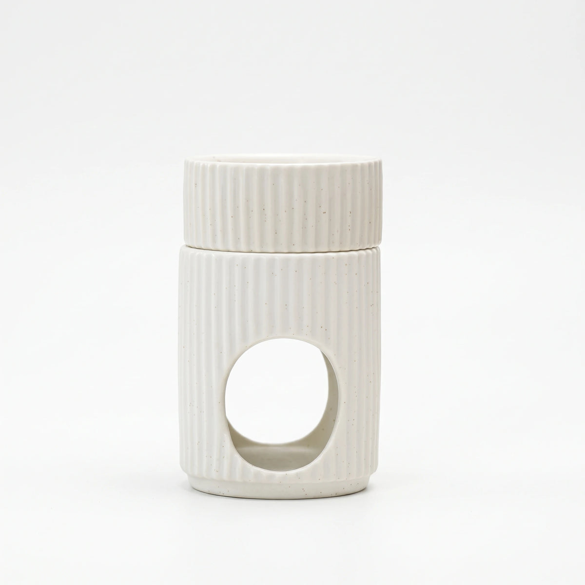 Brûle-parfum Céramique Nami blanc ivoire sur fond blanc