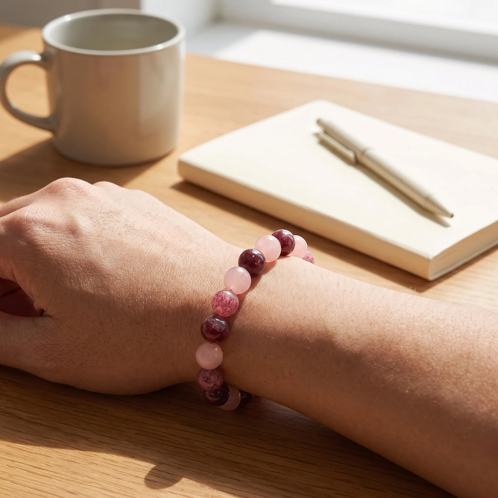 Bracelet élastique en perles naturelles 8 mm – Stabilize emotions | Breez