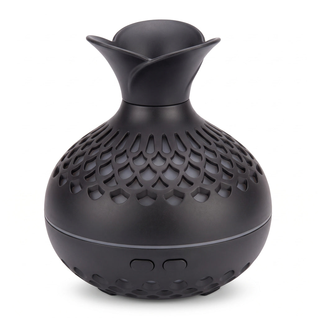 Humidificateur Fleur USB 300 ml à LED – Bois & Noir