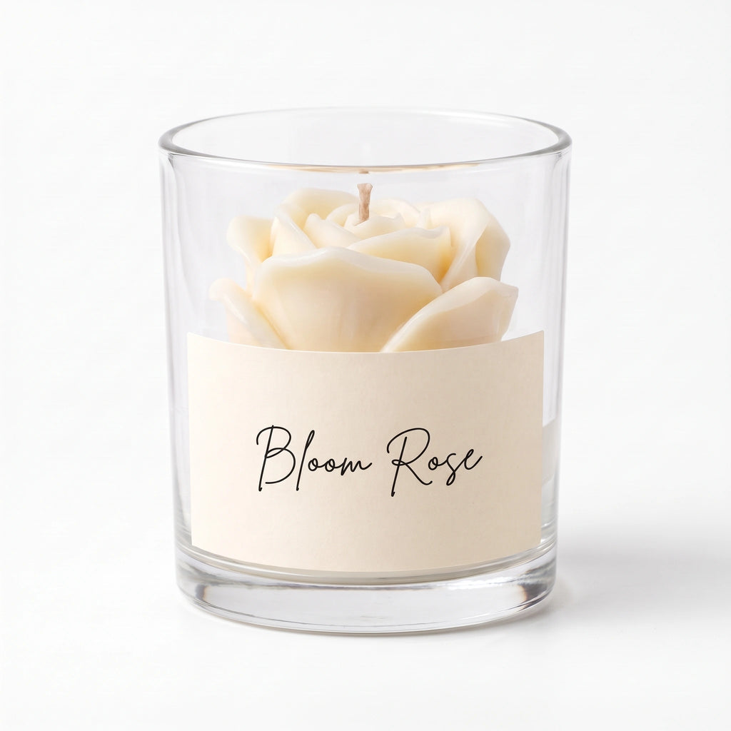 Bougie Rose en verre — 3 coloris