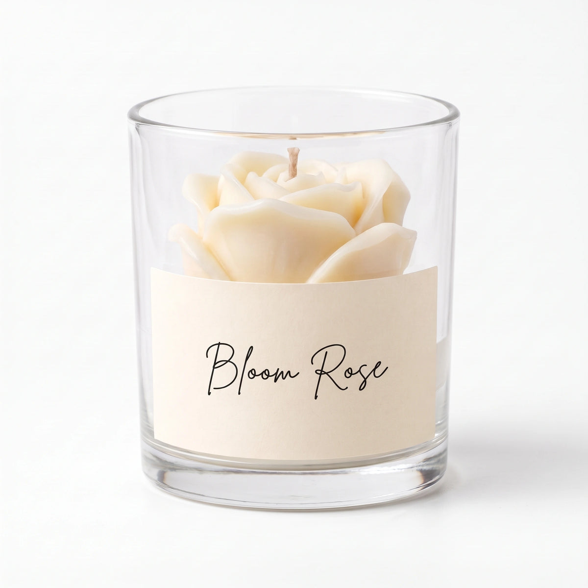 Bougie Rose en verre — 3 coloris