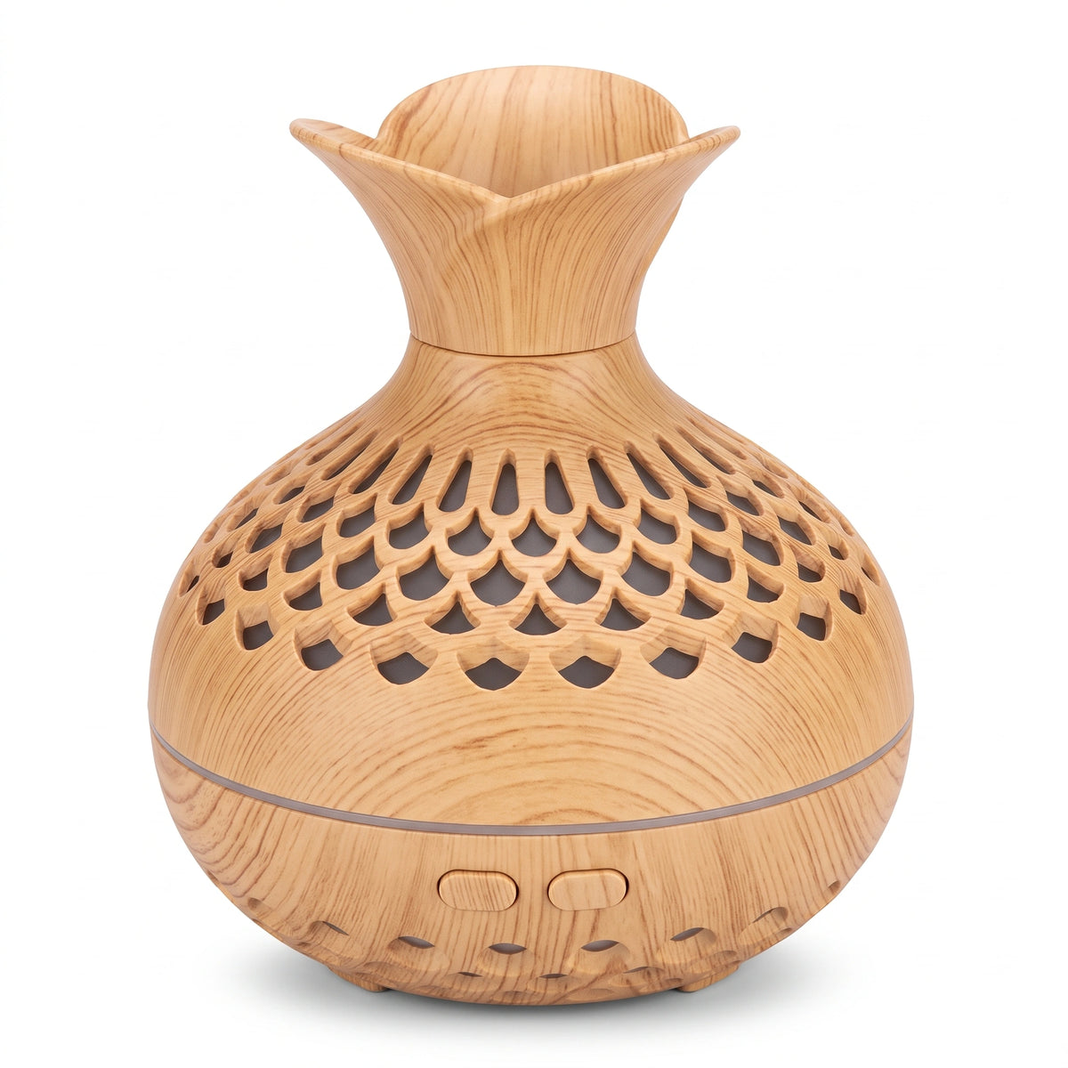 Humidificateur Fleur USB 300 ml à LED – Bois & Noir