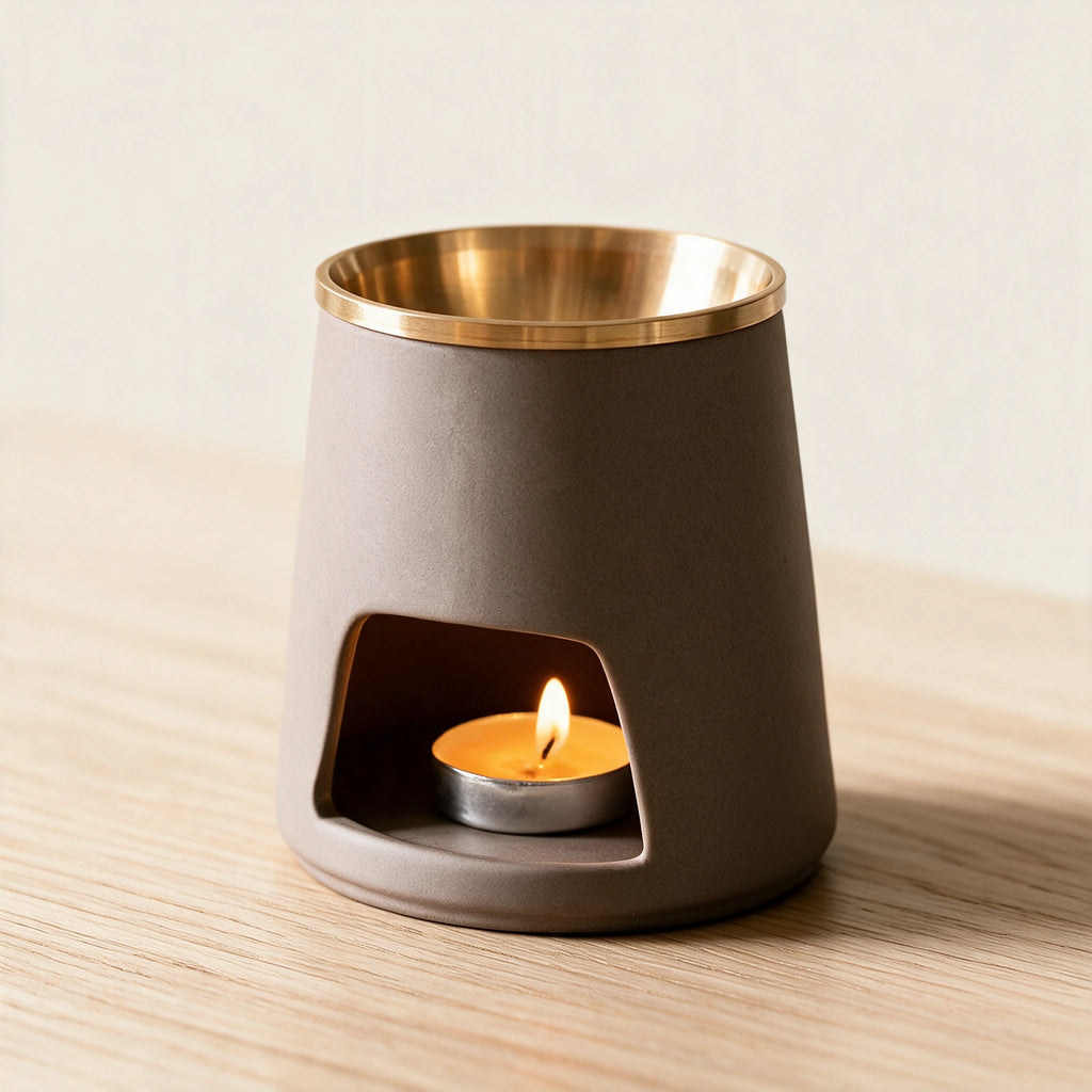 Brûle-parfum Céramique & Cuivre