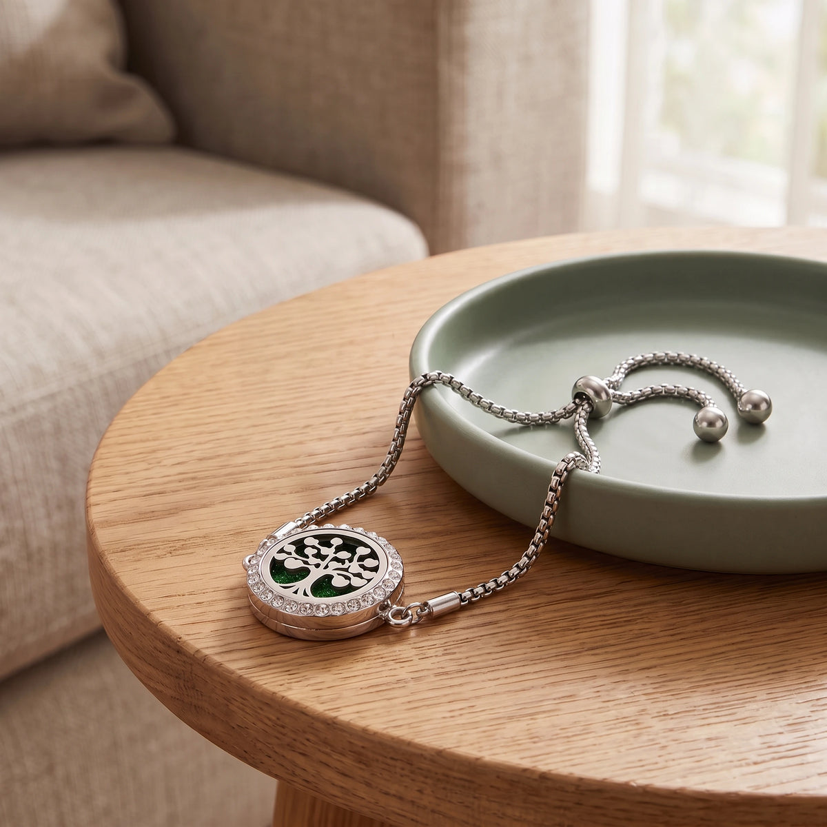 Bracelet Diffuseur d’Huiles Essentielles – Médaillon Ajustable