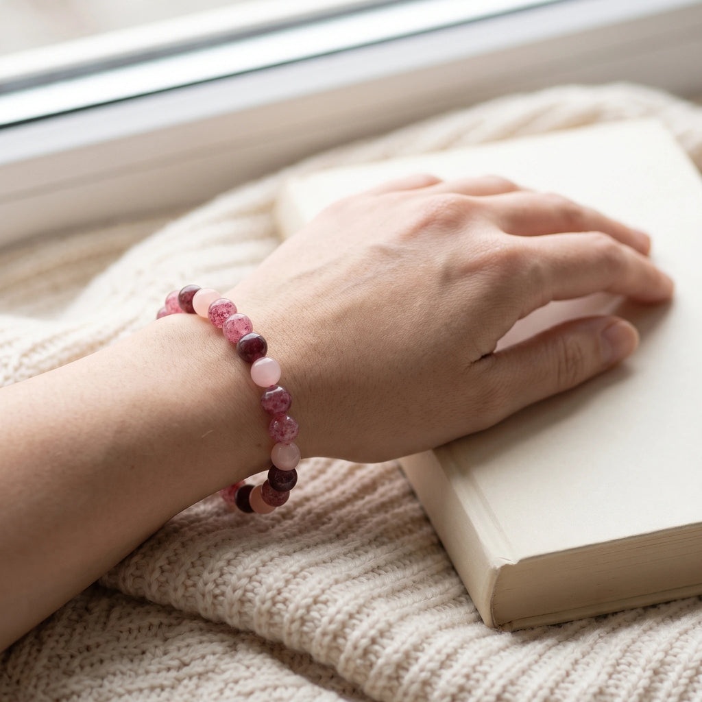 Bracelet élastique en perles naturelles 8 mm – Stabilize emotions | Breez