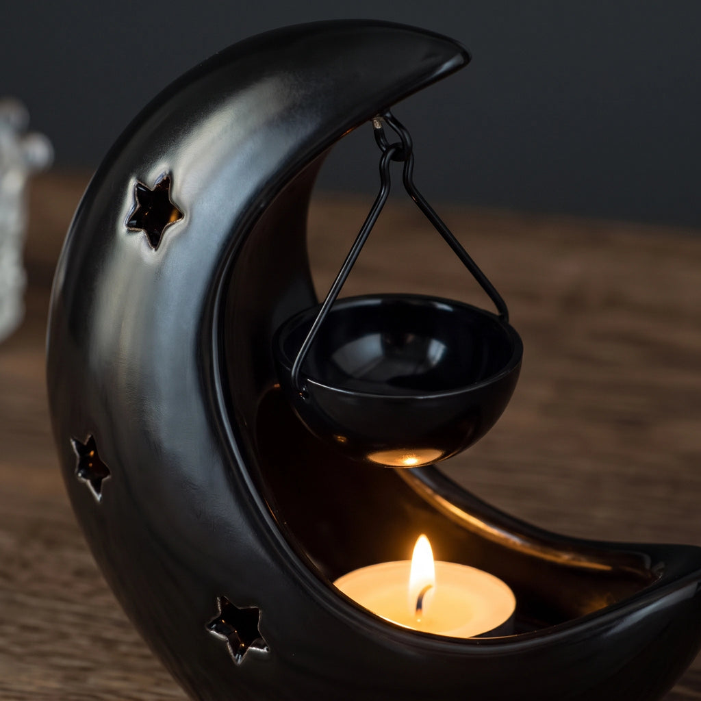 Brûleur d'huiles essentielles Lune en céramique