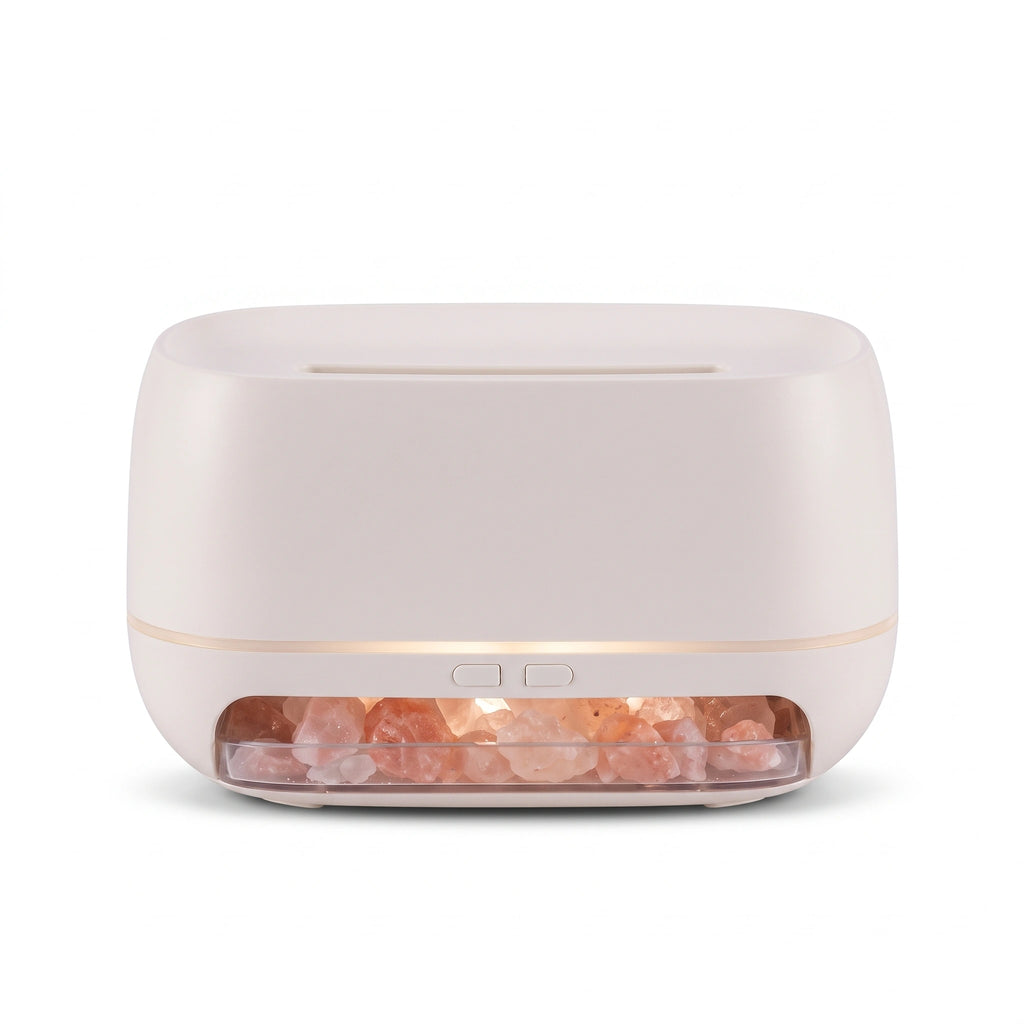 Diffuseur Flamme 3D aux Cristaux de Sel – Blanc