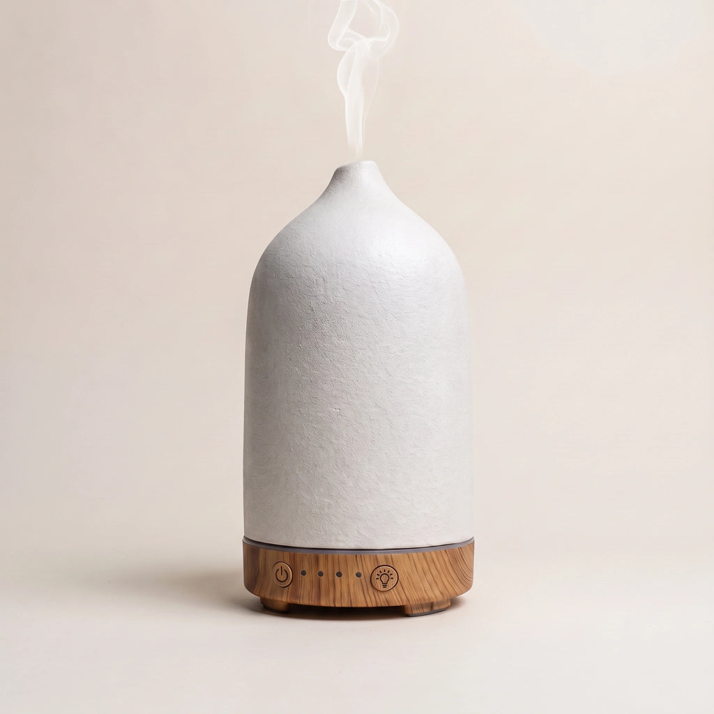 Diffuseur d’arômes ultrasonique en céramique 100 ml – Lumière d’ambiance
