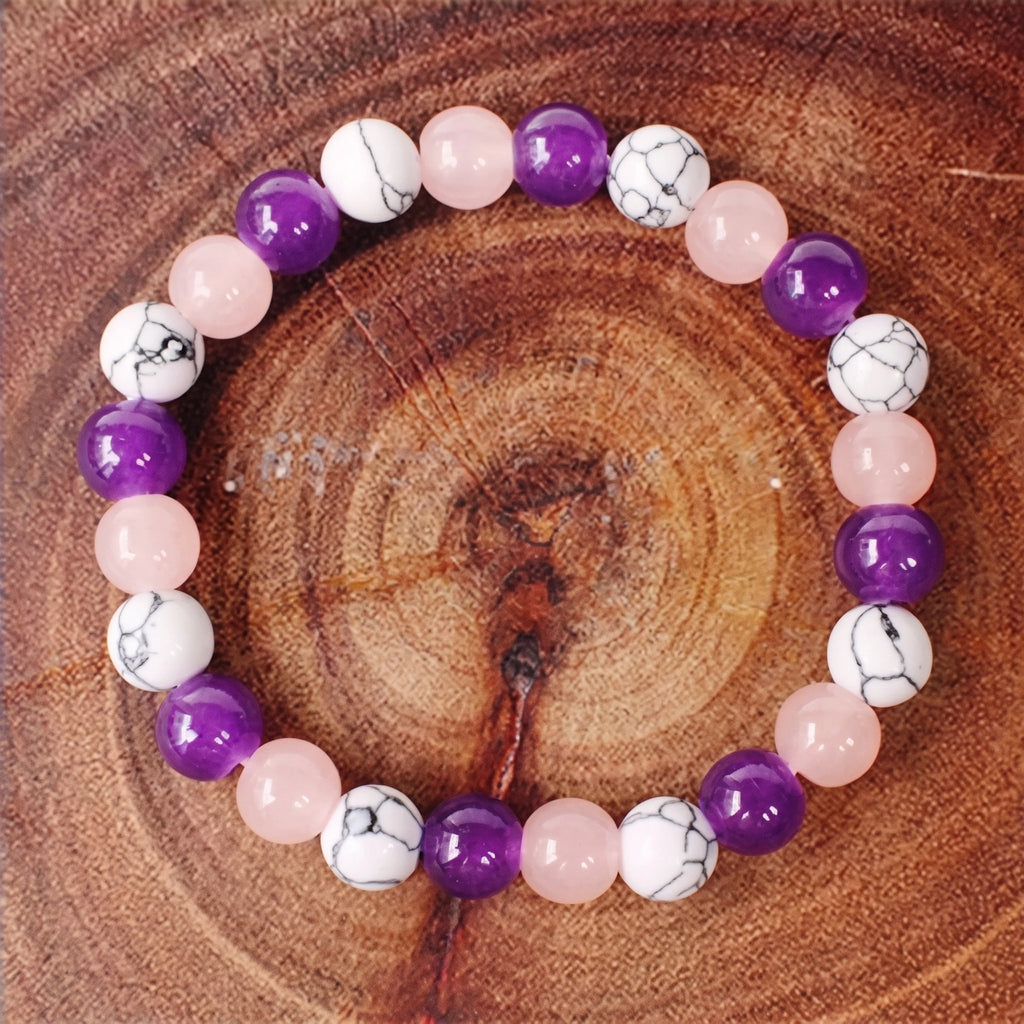 Bracelet élastique en perles naturelles 8 mm – Sleep | Breez