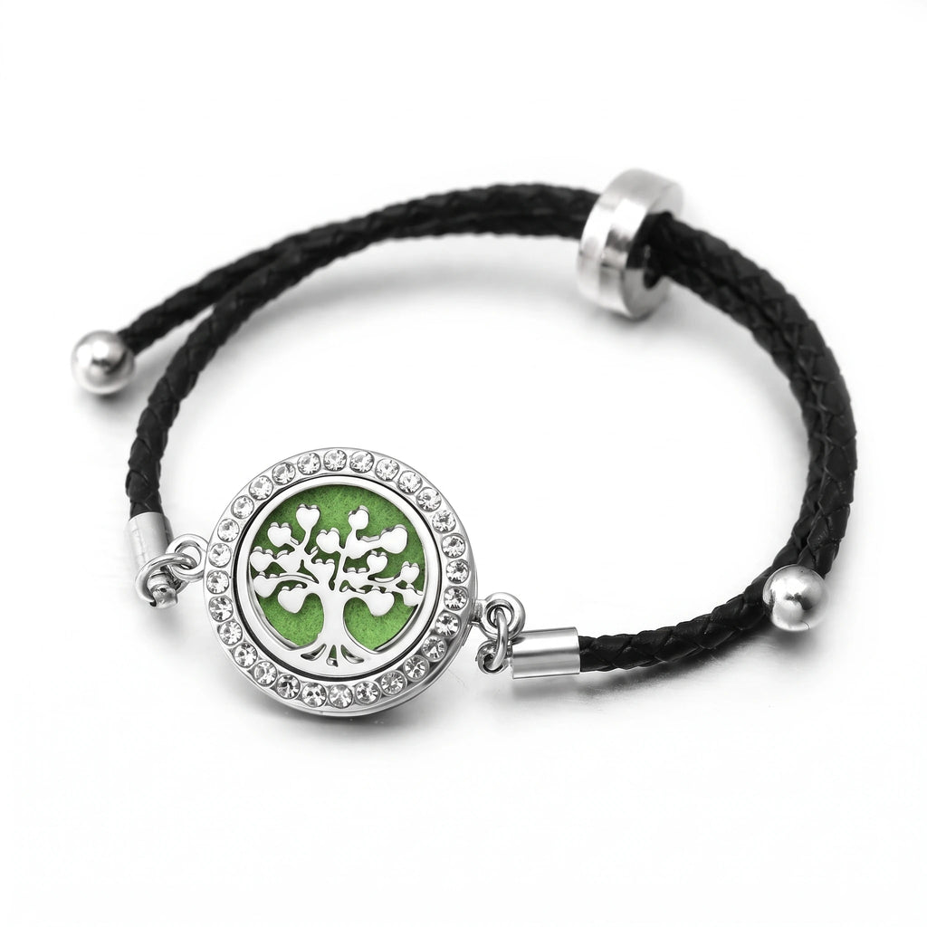 Bracelet diffuseur motif Arbre à feuillage rond sur fond blanc