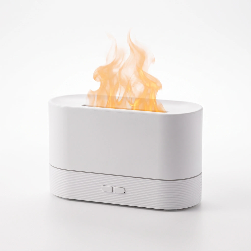 Diffuseur à effet flamme Blanc classique, packshot fond blanc