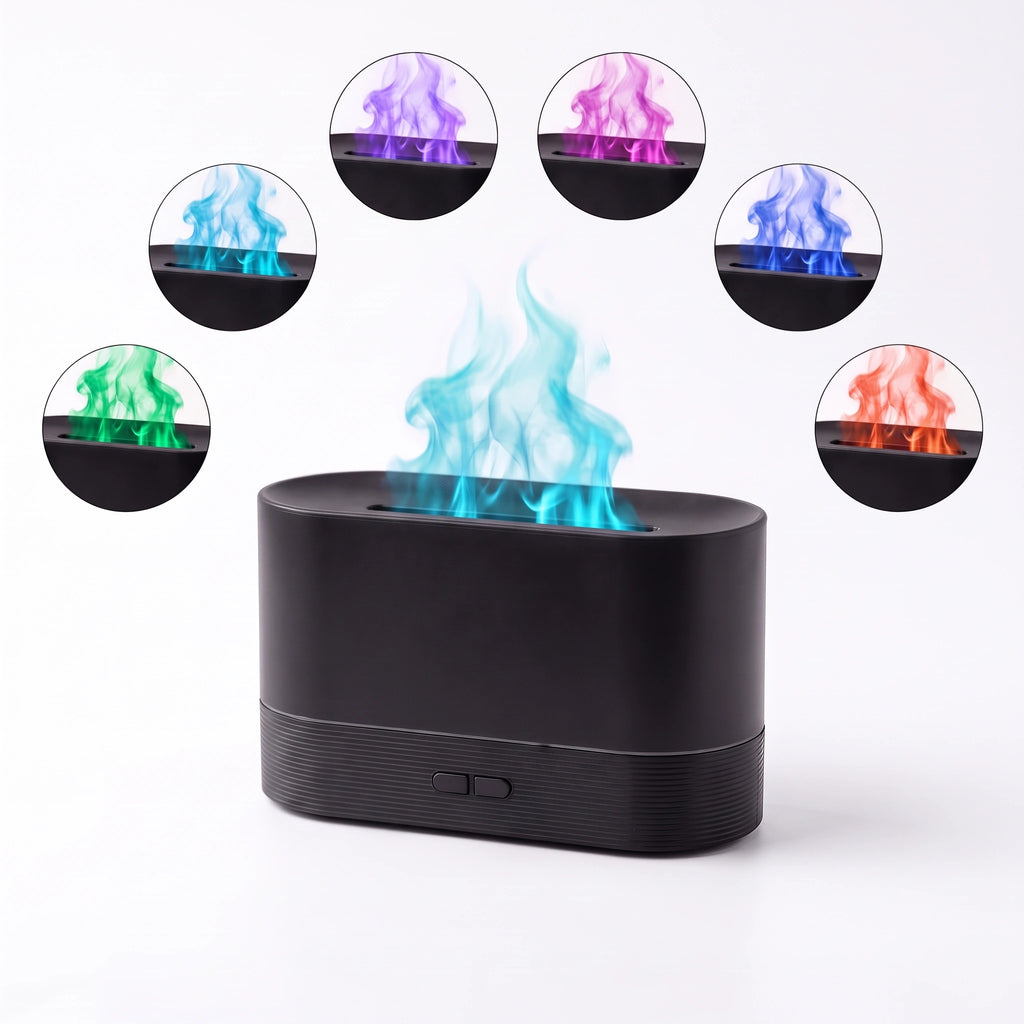 Diffuseur à effet flamme Noir Pro multicolore, packshot fond blanc