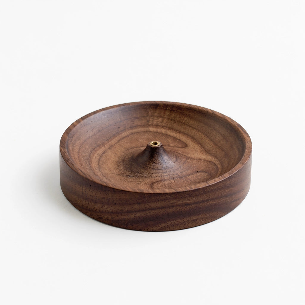 Porte-encens rond en bois