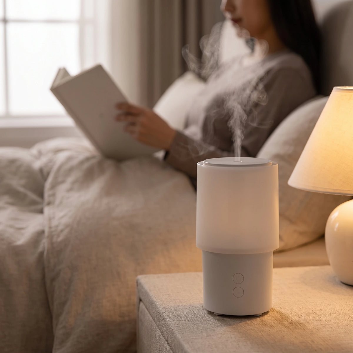 Diffuseur d’Arômes USB 140 ml avec lumière d’ambiance – Blanc & Noir