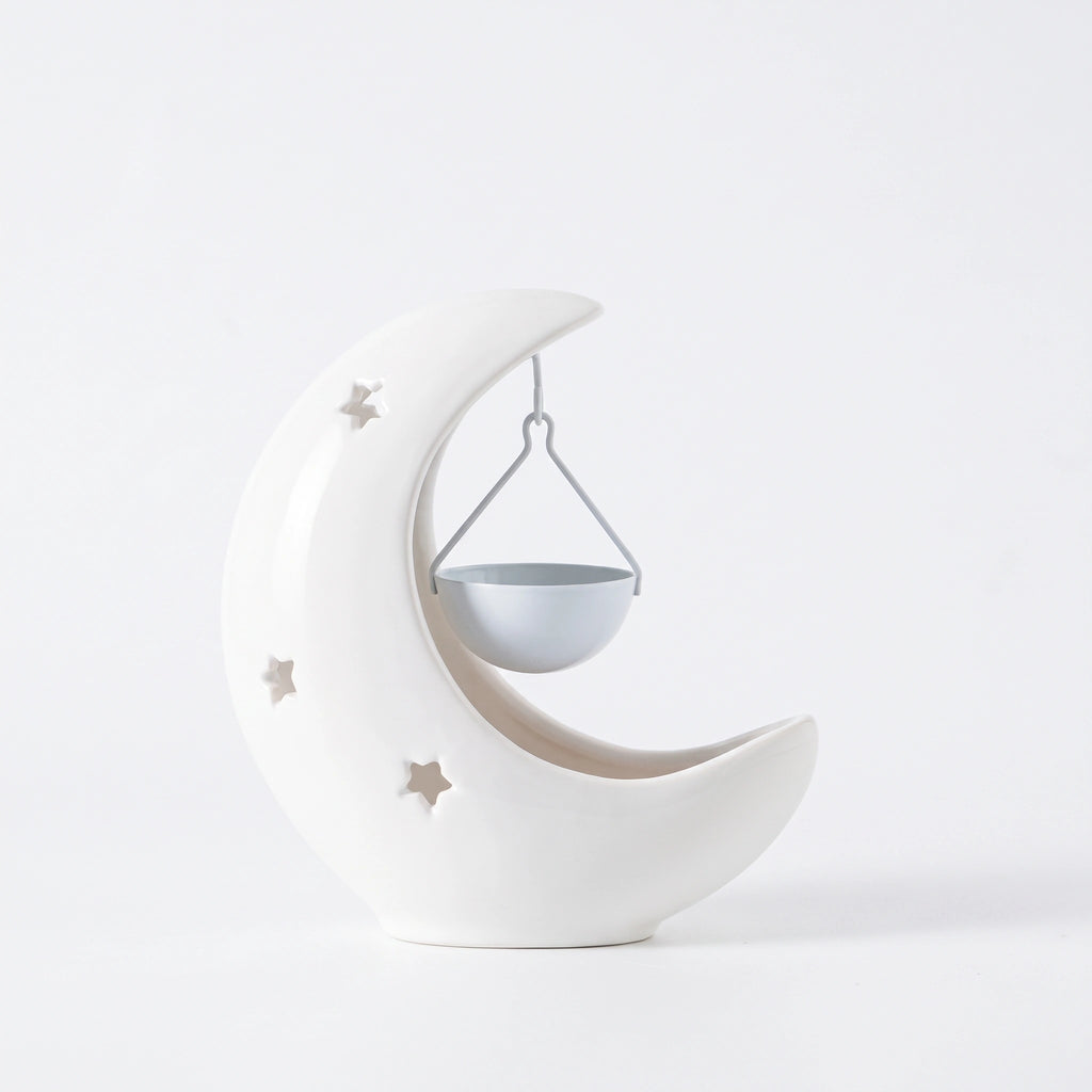 Brûleur d'huiles essentielles Lune en céramique