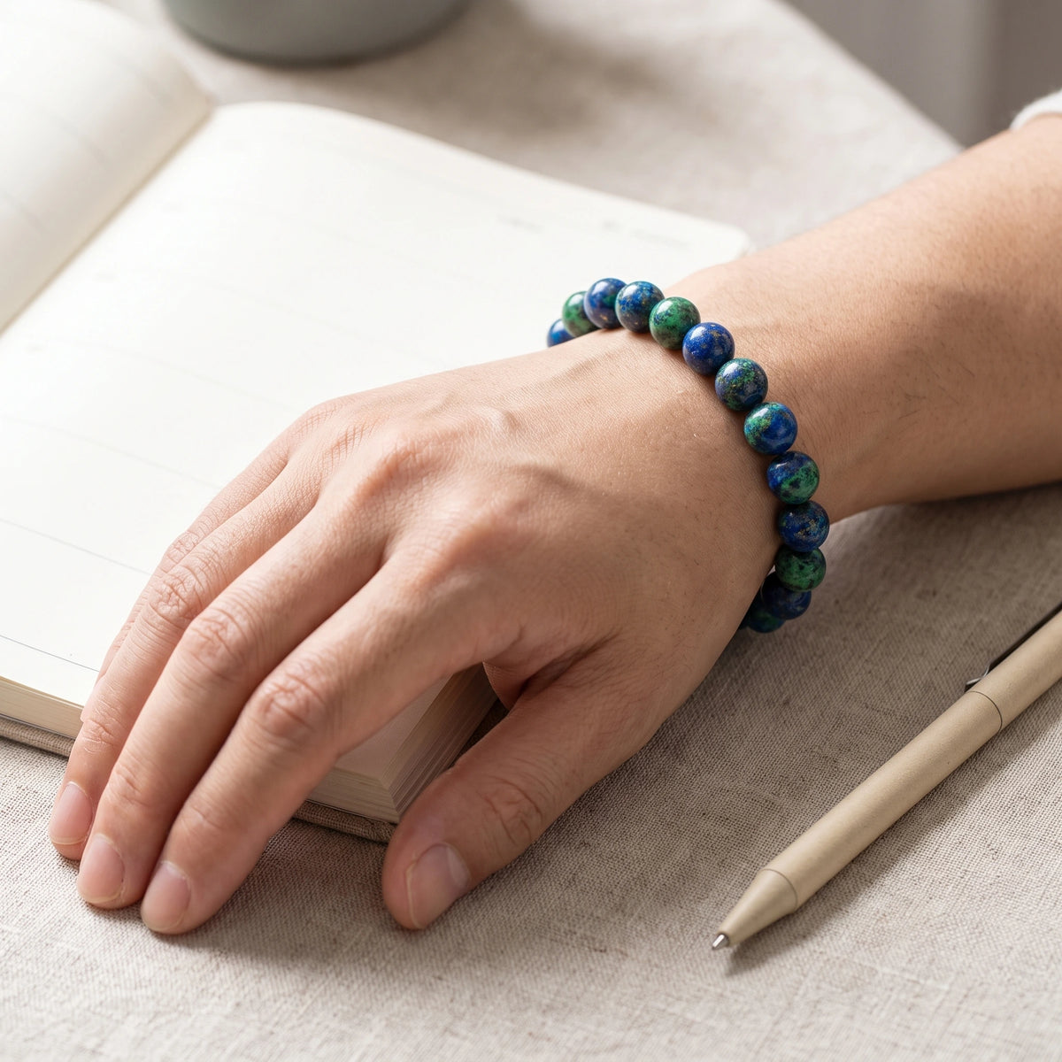 Bracelet élastique en perles naturelles 8 mm – Lapis lazuli | Breez