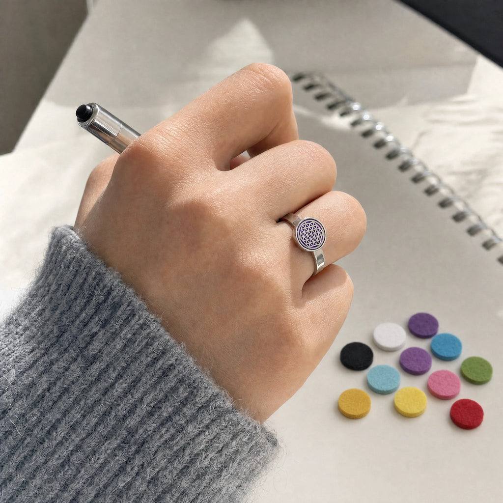Bague Diffuseur d’Huiles Essentielles Ajustable — Motif au Choix