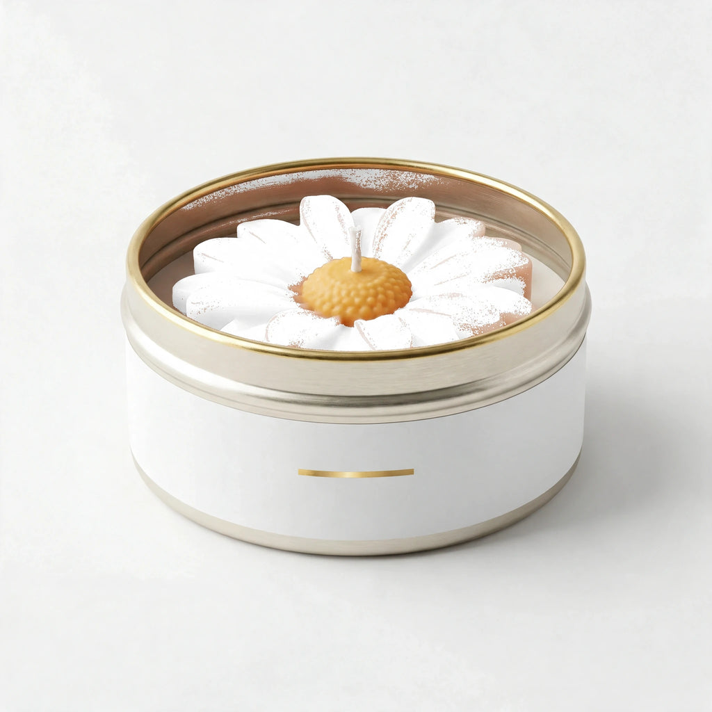 Packshot de la bougie mini marguerite Blanche