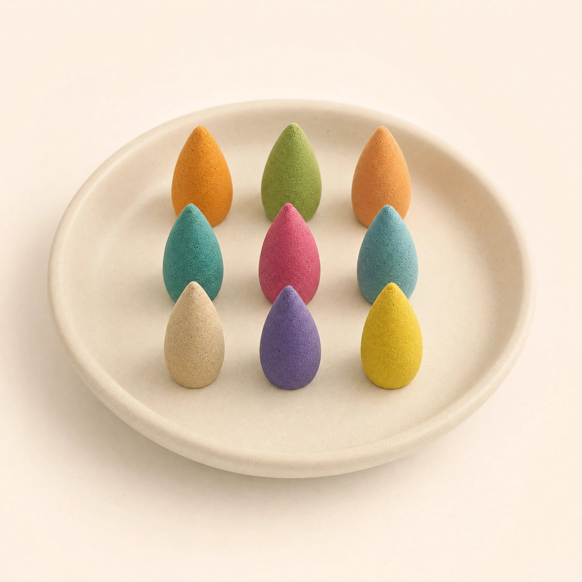 Cônes d’encens à reflux colorés, mélange de neuf arômes