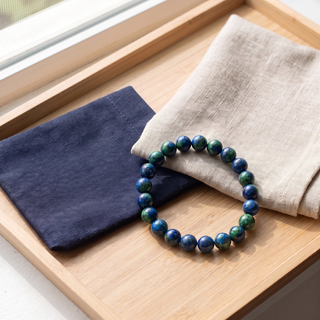 Bracelet élastique en perles naturelles 8 mm – Lapis lazuli | Breez