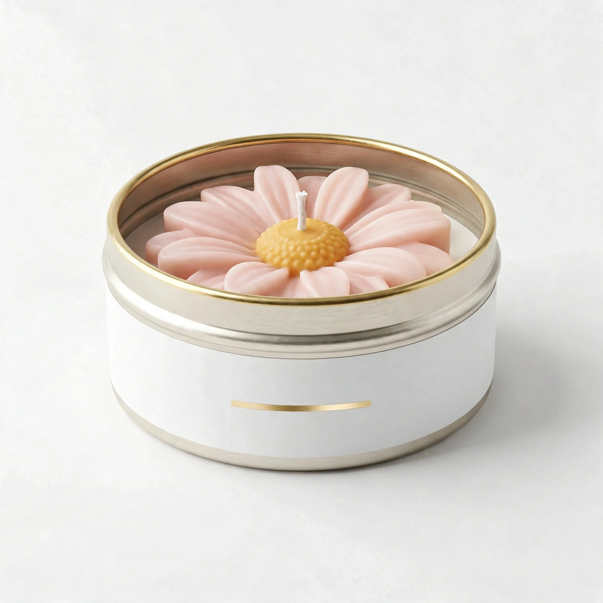 Packshot de la bougie mini marguerite Rose