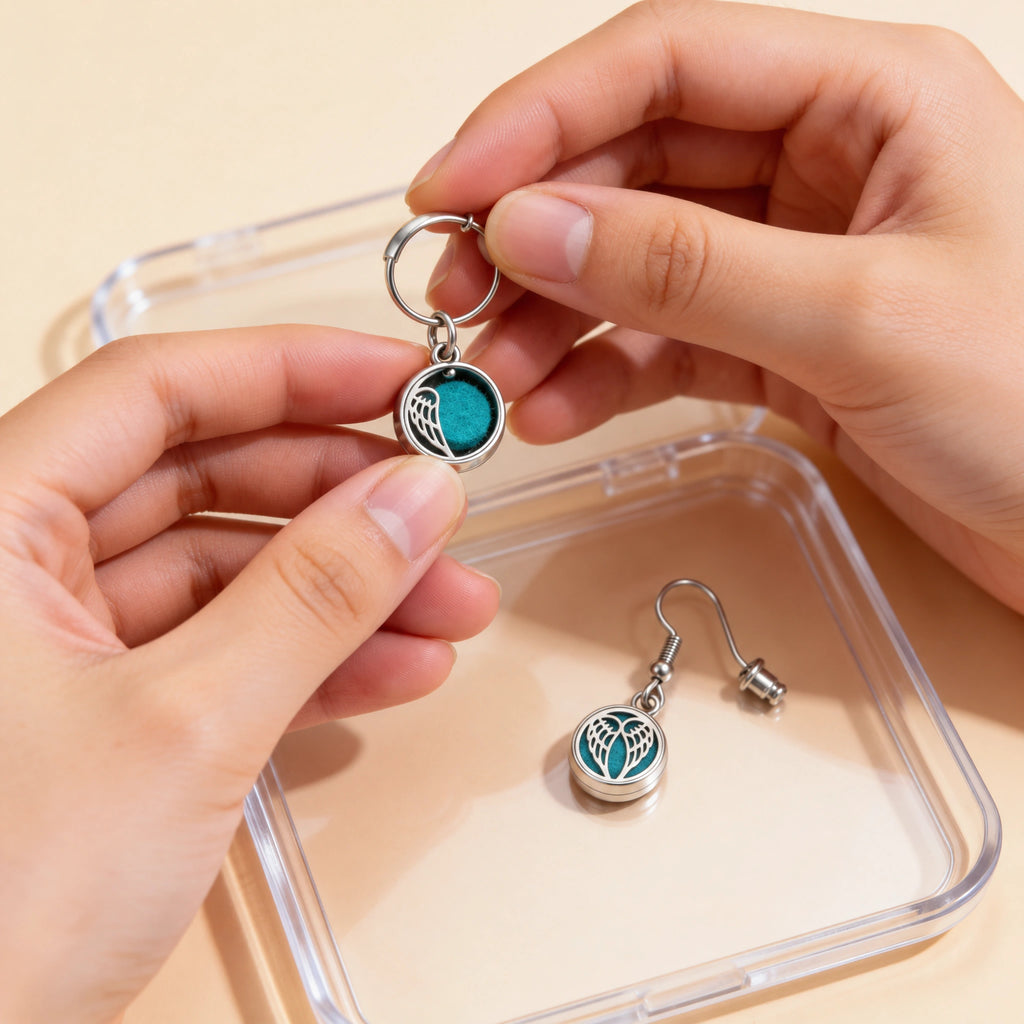 Boucles d’oreilles diffuseur à pastille — Ailes d’ange