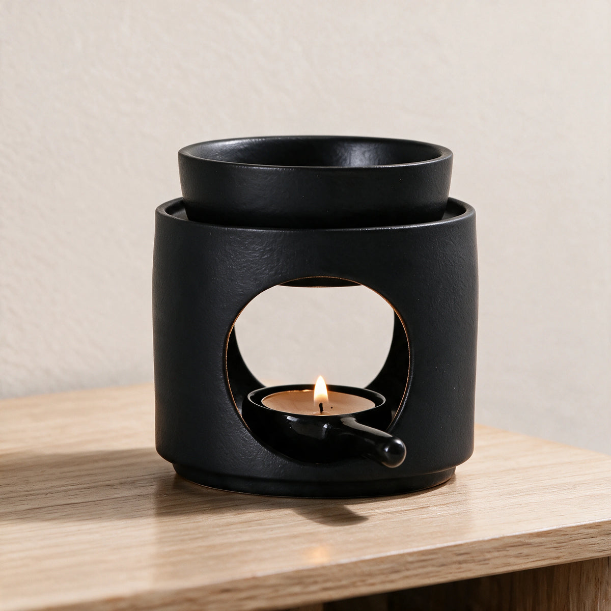 Brûle-parfum céramique 3-en-1 – Noir & Blanc