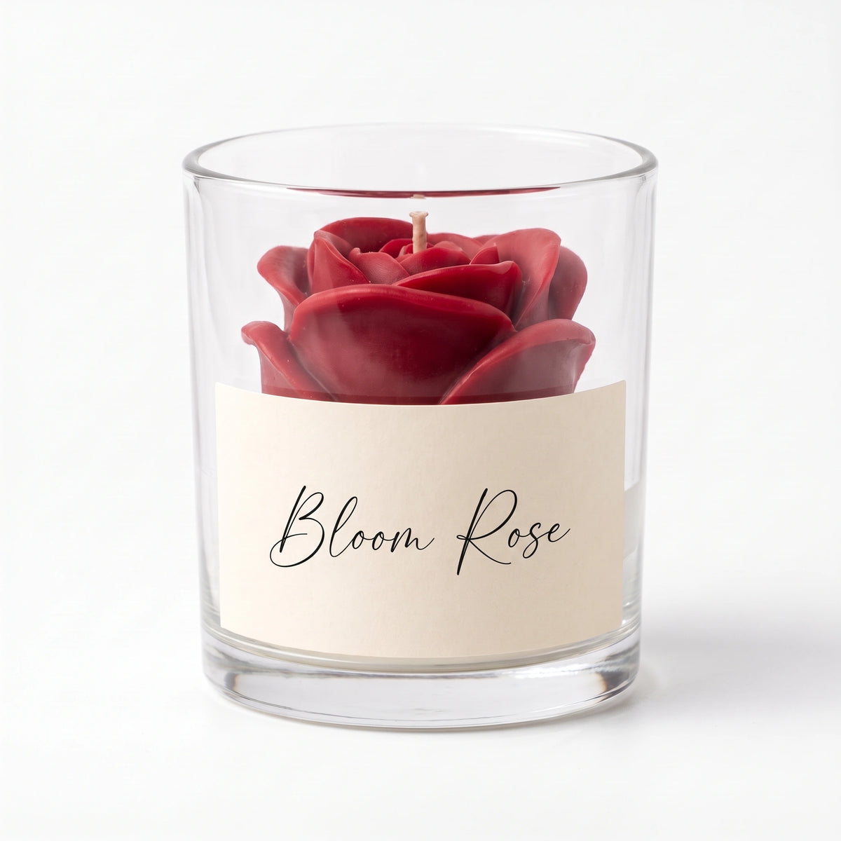 Bougie Rose en verre — 3 coloris