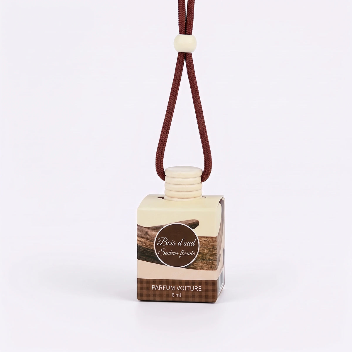 Packshot blanc du parfum voiture suspendu Bois d’oud