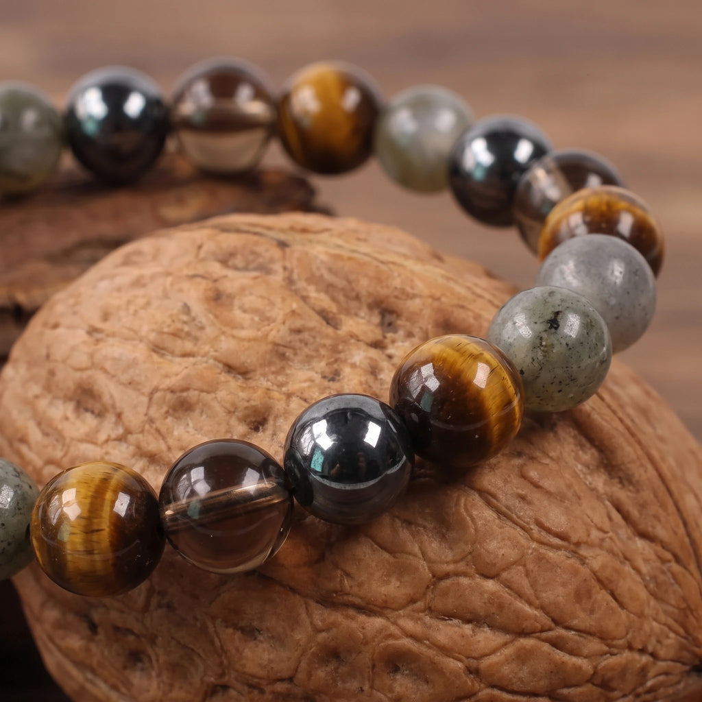 Bracelet élastique en perles naturelles 8 mm – Protection | Breez
